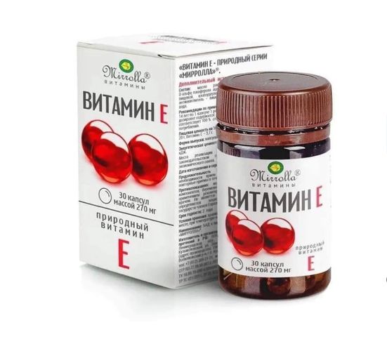 Viên uống bổ sung Vitamin E dỏ Mirrola 270mg 30 viên Nga