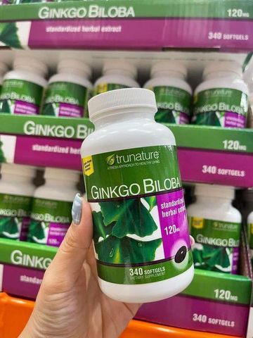 (Xách tay Mỹ) Viên uống bổ não Trunature Ginkgo Biloba 120mg - bổ sung trí nhớ và chức năng não, 340 viên của Mỹ