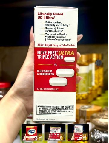 Viên Bổ Sụn Khớp Move Free Ultra Triple Action 75 Viên - Tăng Cường Linh Hoạt Khớp, Hỗ Trợ Sức Khỏe Xương Khớp Tối Ưu