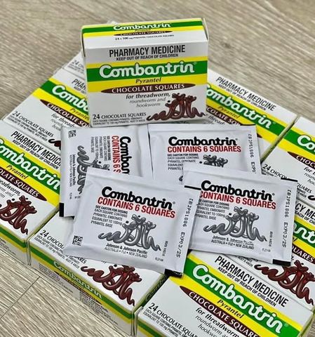 Viên Sò Combantrin Socola Hỗ Trợ Sức Khỏe Đường Ruột - Thực Phẩm Chức Năng Cho Trẻ Em và Người Lớn - 24 Thanh