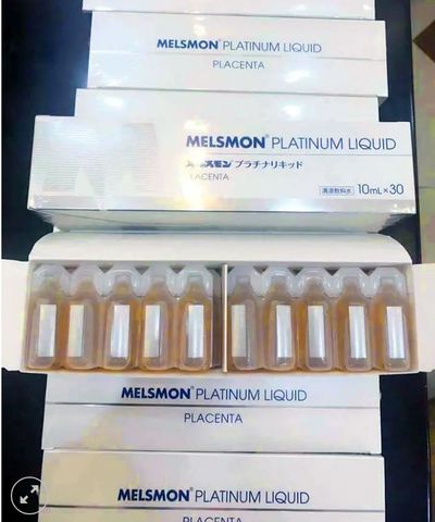 Nước Uống Melsmon Platinum Liquid Placenta Đẹp Da  10ml X 30 Ống