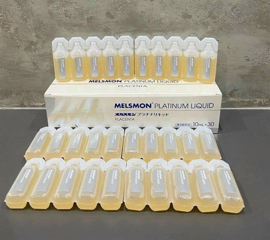 Nước Uống Melsmon Platinum Liquid Placenta Đẹp Da  10ml X 30 Ống