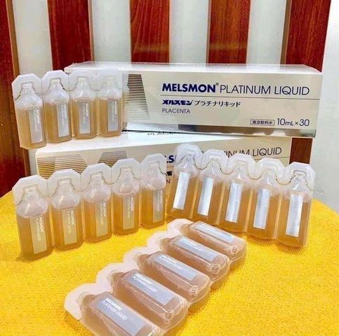 Nước Uống Melsmon Platinum Liquid Placenta Đẹp Da  10ml X 30 Ống