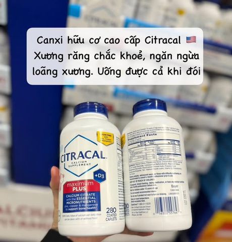 Viên Canxi và Vitamin D3 Citracal Maximum Plus 280 viên - Hỗ trợ sức khỏe xương khớp và hệ miễn dịch hiệu quả từ Bayer Mỹ