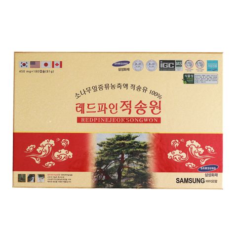 Tinh Dầu Thông Đỏ SMS Bio Pharm Red Pine Jeok Song Won - 180 Viên Hỗ Trợ Sức Khỏe Toàn Diện từ Samsung Hàn Quốc