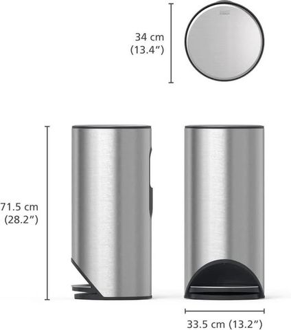 Thùng Rác Có Bàn Đạp Joseph Joseph Arc™ 30L - Thiết Kế Sang Trọng Bằng Inox, Tiện Ích Đáo Xuân Ép Rác, Phù Hợp Với Không Gian Hiện Đại