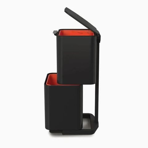 Thùng Rác 2 Ngăn Joseph Joseph 30106 Totem Max 60L Màu Đen Carbon - Thiết Kế Sang Trọng, Đa Dụng Cho Nội Thất và Chụp Hình Sản Phẩm