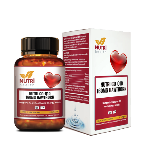 Viên Uống Bổ Tim New Zealand Nutri CO-Q10 160mg - Hỗ Trợ Sức Khỏe Tim Mạch, 30 Viên, Hàm lượng CoQ10 160mg cao, Giúp Cải Thiện Trao Đổi Chất