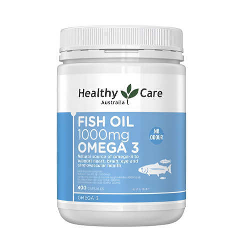 Dầu Cá Omega 3 Healthy Care 1000mg - 400 Viên Hỗ Trợ Sức Khỏe Tim Mạch, Tăng Cường Trí Nhớ, Làm Đẹp Da - Sản Phẩm Úc Chính Hãng