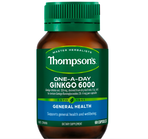 Viên bổ não Thompson's One A Day Ginkgo 6000mg - Hỗ trợ trí nhớ và tuần hoàn não - 60 viên của Úc