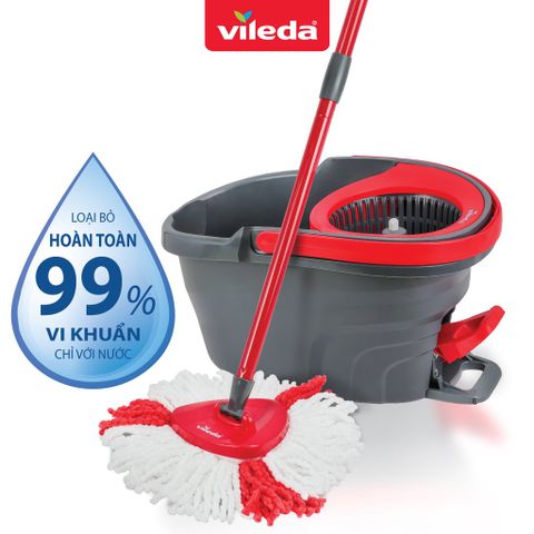 Bộ Lau Nhà Vileda Turbo Easy Wring, Kèm 3 bông lau nhà