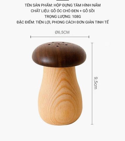 Hũ Tăm Hình Nấm - Lọ Đựng Gia Vị Tiêu Decor Chụp Ảnh Sản Phẩm Món Ăn Đáng Yêu, Phụ Kiện Bảng Tiếp Thị Thực Phẩm