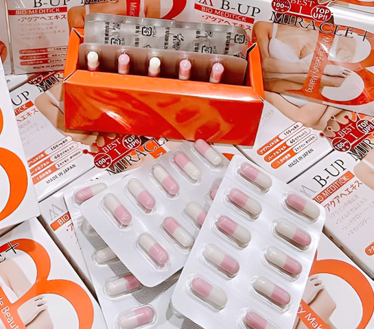 Viên Uống Nở Ngực, Mông B-Up Miracle 60 Viên - Tăng Estrogen, Làm Đẹp Da, Hỗ Trợ Quyến Rũ Tự Nhiên, Sản Phẩm Nhật Bản Chính Hãng