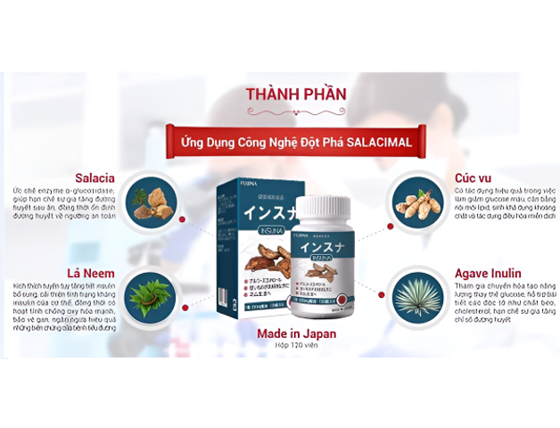 Viên uống hỗ trợ đường huyết Fujina ASTRIM Insuna 120 viên