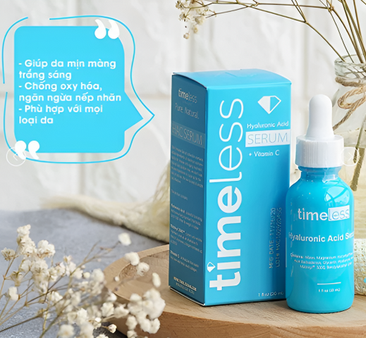 Serum Timeless HA + Vitamin C Cấp Ẩm, Làm Sáng Da 30ml