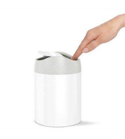 Thùng Rác Mini Simplehuman 1.5L - Thép Không Gỉ Cao Cấp, Thiết Kế Tiện Lợi Cho Bàn Trang Điểm hoặc Bàn Trà