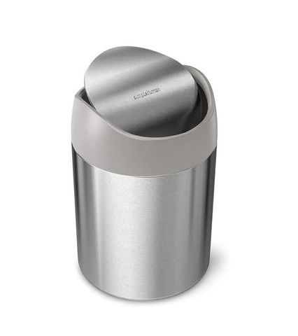Thùng Rác Mini Simplehuman 1.5L - Thép Không Gỉ Cao Cấp, Thiết Kế Tiện Lợi Cho Bàn Trang Điểm hoặc Bàn Trà