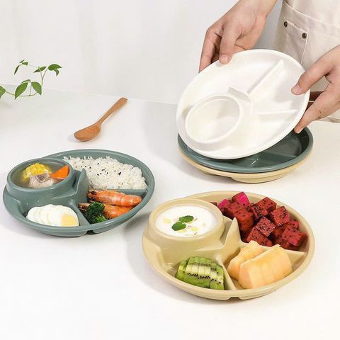 Khay Ăn Dặm INOMATA Chia Ngăn Nhật Bản - Thiết Kế An Toàn, Tiện Lợi Cho Bé Tự Ăn BLW, Chất Liệu PP Cao Cấp