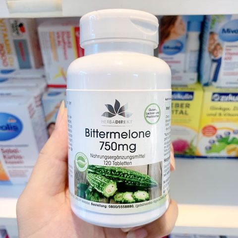 Viên uống mướp đắng Herbadirekt Bittermelone 750mg Đức 120 viên