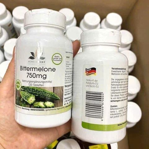 Viên uống mướp đắng Herbadirekt Bittermelone 750mg Đức 120 viên