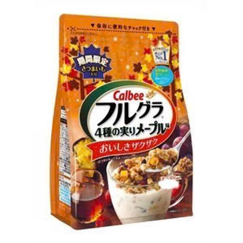 Ngũ Cốc Calbee Hỗn Hợp Khoai Lang, Táo Đỏ, Hạnh Nhân, Nho, Dừa 600gr Nhật