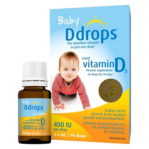 Bổ sung Vitamin D cho trẻ sơ sinh Baby Ddrops Vitamin D3 400IU 90 giọt