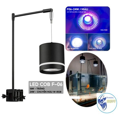 Đèn LED Rọi Kaokui KK-F06 - Thiết kế kẹp cho hồ thủy sinh, Biotop, chậu tiểu cảnh - Tiết kiệm điện, 360 độ xoay