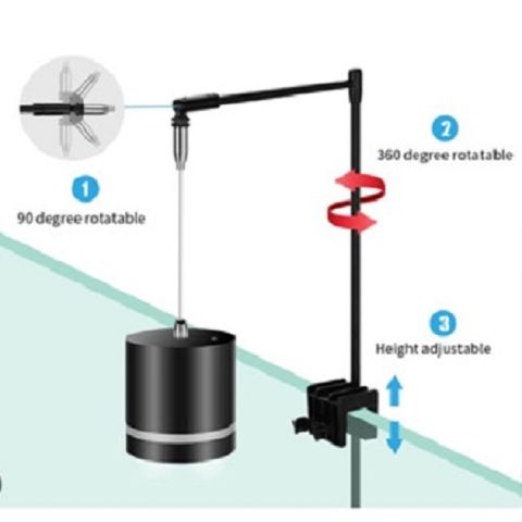 Đèn LED Rọi Kaokui KK-F06 - Thiết kế kẹp cho hồ thủy sinh, Biotop, chậu tiểu cảnh - Tiết kiệm điện, 360 độ xoay