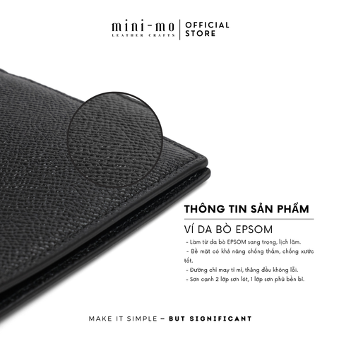 Ví Nam MINI-MO Da Bò EPSOM Dáng Ngang 6 Ngăn Đựng Thẻ Sang Trọng - Bóp Da Cao Cấp Phong Cách Lịch Lãm, Tiện Ích Tối Ưu