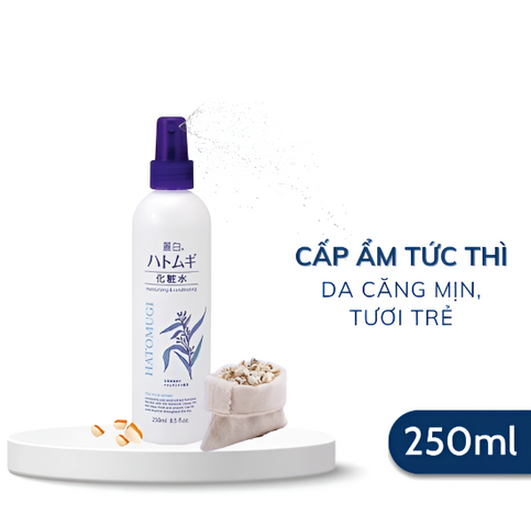 Xịt Khoáng Hatomugi Dưỡng Ẩm & Làm Sáng Da 250ml - Chiết Xuất Ý Dĩ Nhật Bản, Dưỡng Da Khô, Giúp Giữ Lớp Trang Điểm Bền Đẹp
