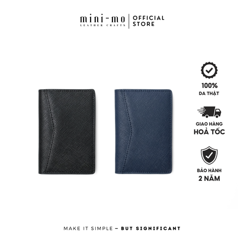Ví thẻ MINI-MO da bò SAFFIANO, dáng đứng 6 ngăn thẻ, thiết kế đơn giản, thanh lịch, CH-03