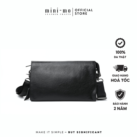 Túi Đeo Chéo MINI-MO M-YTHICAL Da Bò Black Patent Cao Cấp, Phong Cách Trẻ Trung Hiện Đại. SBAG-03