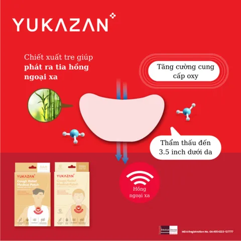 Miếng Dán Giảm Ho Yukazan Cho Trẻ Em - Hộp 6 Miếng - Hỗ Trợ Dễ Chịu Khi Ho