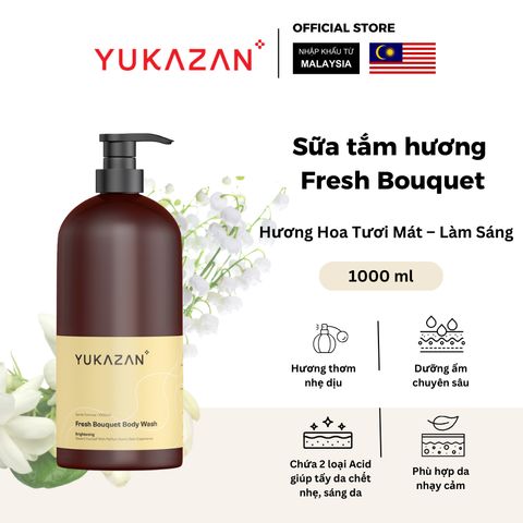 Sữa Tắm Cấp Ẩm, Dưỡng Sáng Da Yukazan Hương Nước Hoa Fresh Bouquet 1000ml