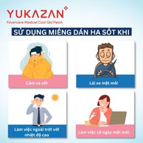 Miếng Dán Hạ Sốt, Hạ Nhiệt Hydrogel Yukazan Dành Cho Người Lớn - Gói 2 Miếng