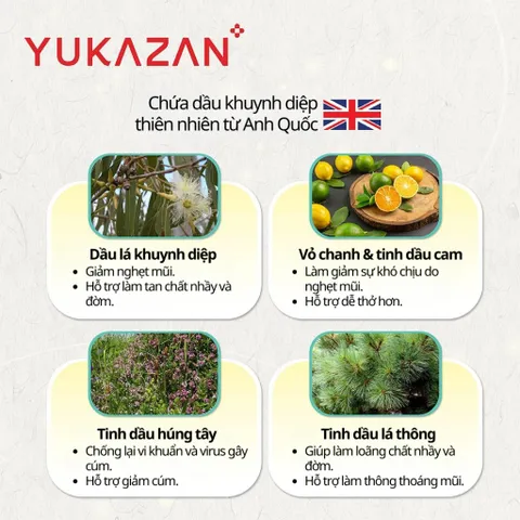 Miếng Dán Giảm Cảm Cúm Yukazan Cho Trẻ Em - Hộp 6 Miếng - Giảm Nghẹt Mũi - Giảm Cảm Cúm