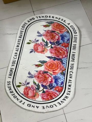 Thảm trải sàn hoa 3D 60x90cm - Thiết kế sống động, chống trơn trượt, hoàn hảo cho trang trí nội thất thêm phong cách