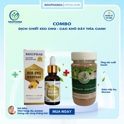 Dịch Chiết Keo Ong & Cao Khô Dây Thìa Canh - Giải Pháp Hiệu Quả Cho Ho, Đau Họng, Amidan, Sổ Mũi, Khàn Tiếng, Ổn Định Đường Huyết