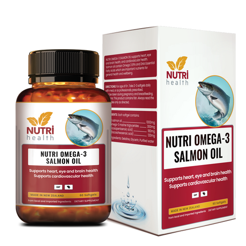 Viên Dầu Cá Hồi New Zealand Nutri Omega-3 Salmon Oil 60 Viên