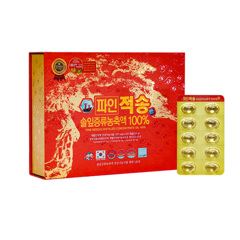Viên Tinh Dầu Thông Đỏ Pine Jeok Song Gold - Hỗ Trợ Sức Khỏe Từ Thiên Nhiên, 120 Viên, Sản Phẩm Hàn Quốc Chính Hãng