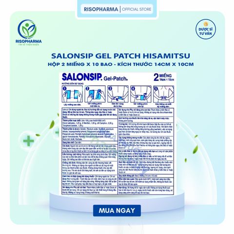 Cao Dán Salonsip Gel-Patch Giảm Đau Cơ Khớp, Đau Vai Gáy - Hỗ Trợ Căng Cơ, Bong Gân, Sử Dụng Được Cho Gia Đình