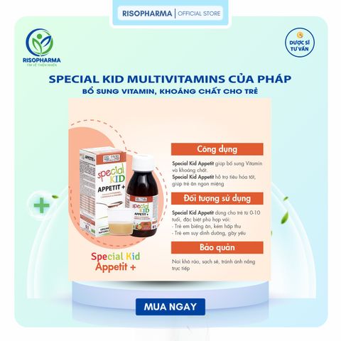 Siro Đa Vitamin Eric Favre Nhập Khẩu Pháp - Bổ Sung Vitamin và Khoáng Chất Tăng Cường Sức Đề Kháng Cho Trẻ Em 125ml