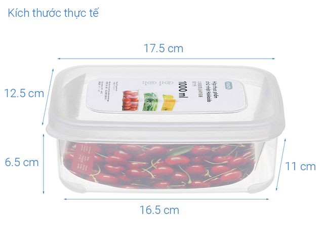 Hộp nhựa bảo quản thực phẩm Inochi 1000ml - Hộp đựng thức ăn an toàn, chất lượng cao, chuẩn Nhật Bản, phù hợp cho mọi gia đình.