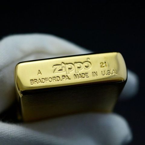Bật Lửa Zippo 204B Vỏ Đồng Vàng Đánh Vân Xước - Bảo Hành Trọn Đời - Quà Tặng Độc Đáo Cho Fan Zippo