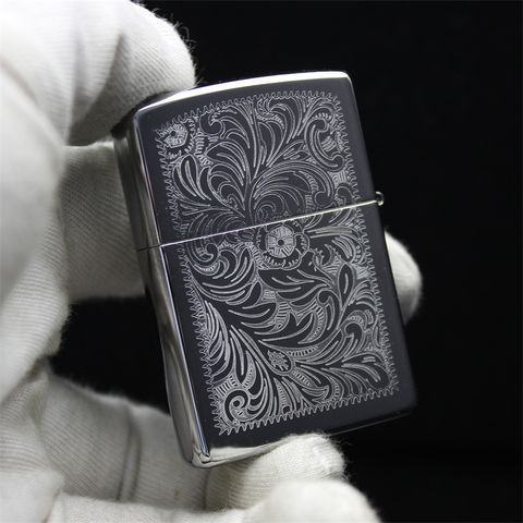 Bật Lửa Zippo 352 Venetian Chrome - Bật Lửa Mạ Chrome Hoa Văn Ý, Quà Tặng Độc Đáo, Khắc Tên Tinh Xảo