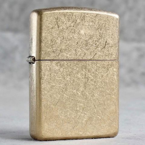 Bật Lửa Zippo 28496 Armor Tumbled Brass - Đồng Thau Dày, Chất Lượng Cao, Quà Tặng Sang Trọng cho Fan Zippo