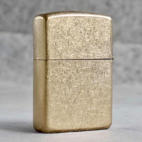 Bật Lửa Zippo 28496 Armor Tumbled Brass - Đồng Thau Dày, Chất Lượng Cao, Quà Tặng Sang Trọng cho Fan Zippo