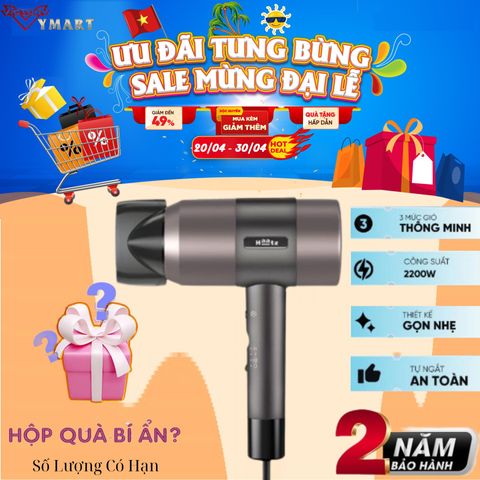 Máy Sấy Tóc HAATZ CIM908 - 2200W Đa Năng 3 Mức Gió, Thiết Kế Nhỏ Gọn, Bảo Hành 2 Năm, Sấy Nhanh Tiết Kiệm Thời Gian