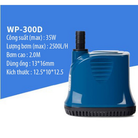 Bơm Hút Đáy SOBO WP 500D - Bơm Chìm An Toàn Đối Với Hồ Cá Cảnh, Hồ Koi, Sân Vườn, Lưu Lượng Cao 4500 Lít/H