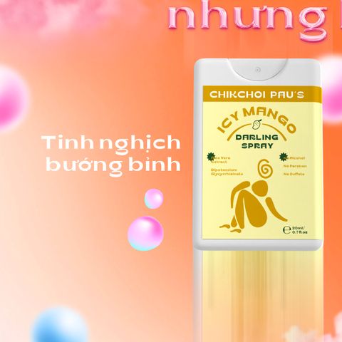 Xịt thơm cơ thể CHIKCHOI PAU'S hương trái cây nhiệt đới mát lạnh 20ml - Tự tin tỏa sáng với 11 mùi hoa quả tự nhiên